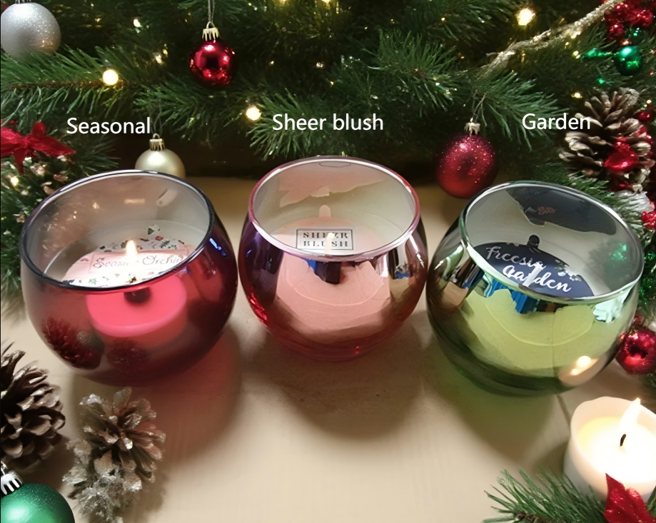 Electroplated Colored Ornament Glass Candles
